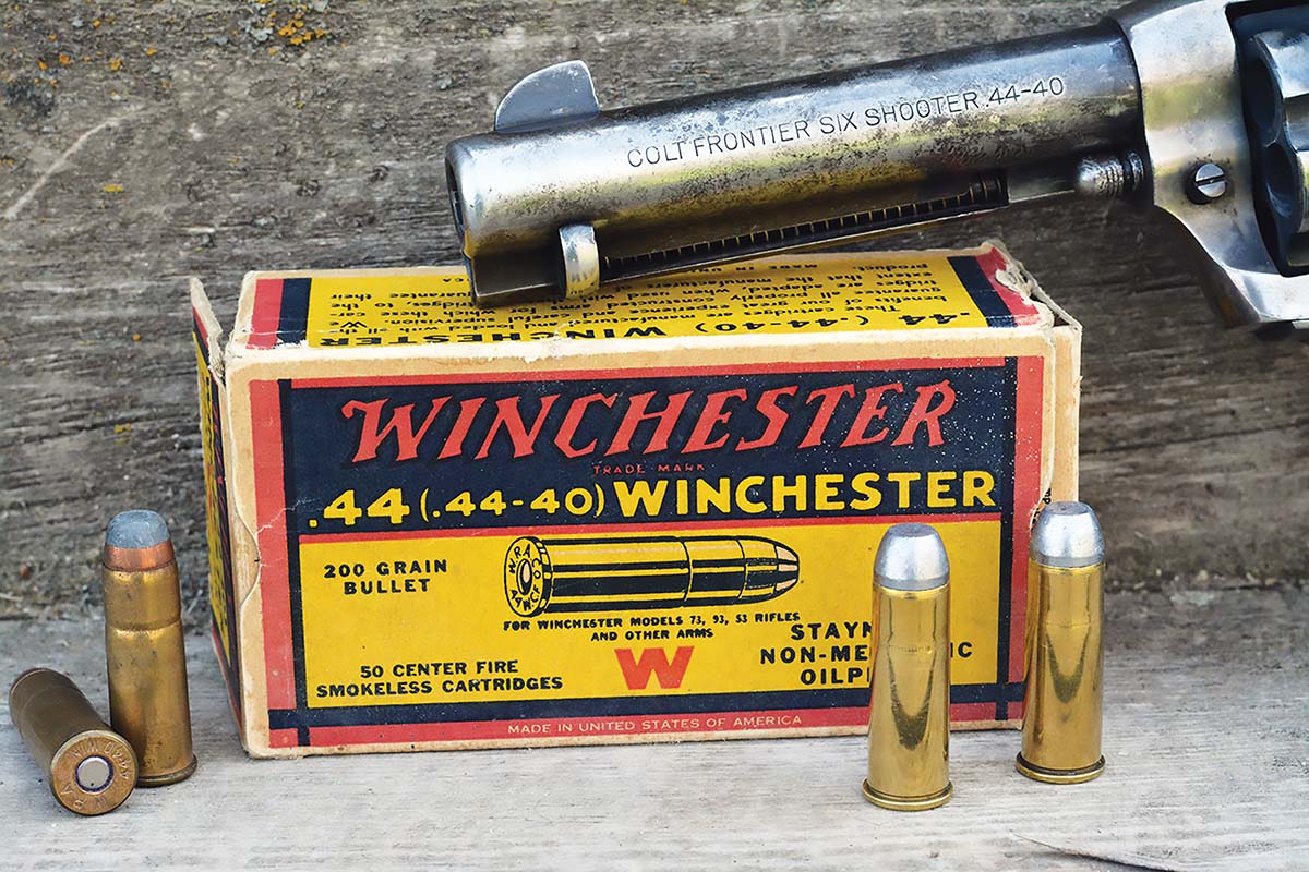 To lower the point of impact on a Colt SAA chambered in 44-40, the front sight will need to be replaced with a taller one or made taller by adding a weld. The best option is to reduce bullet weight to 200 grains, which should bring the point of impact down.